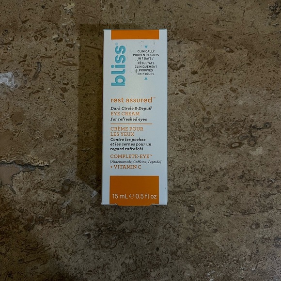 NWT Bliss Rest Assured Eye Cream Brightening Hydrating Under Eye Treatment 0.5oz - Picture 10 of 11